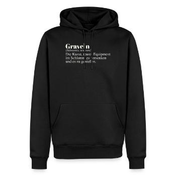 Graveln Definition - Männer Premium Bio Hoodie - Schwarz - Vorne - Nico (187cm)