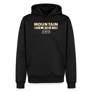 Mountain mode on Wandern Berge Bergsteigen - Männer Premium Bio Hoodie - Schwarz - Vorne - Nico (187cm)