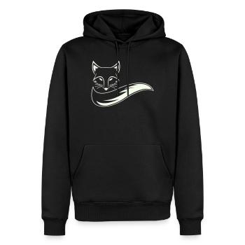 Fuchs Silhouette mit Schweif - Männer Premium Bio Hoodie - Schwarz - Vorne - Nico (187cm)