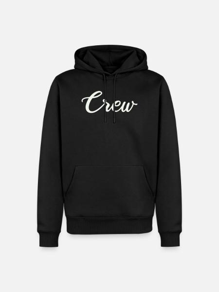Crew Schriftzug - Männer Premium Bio Hoodie - Schwarz