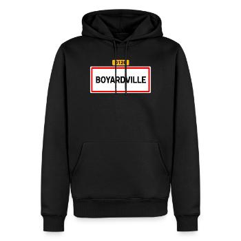 Boyardville D126 - Sweat à capuche Premium bio Homme - noir - Devant - Nico (187cm)