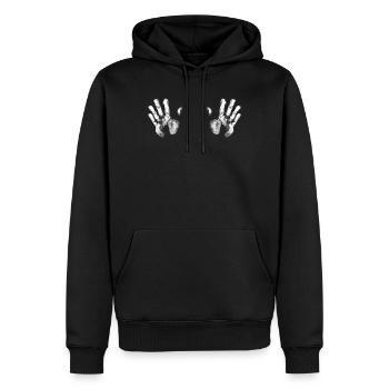 Handabdruck Hände Busen Boobs - Männer Premium Bio Hoodie - Schwarz - Vorne - Nico (187cm)