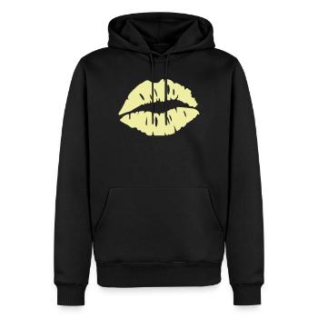 Kussmund Pastell PopArt - Männer Premium Bio Hoodie - Schwarz - Vorne - Nico (187cm)