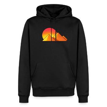 Sonnenuntergang über goldenen Pyramiden - Männer Premium Bio Hoodie - Schwarz - Vorne - Nico (187cm)