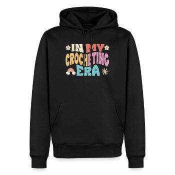 In my Crocheting Era - Männer Premium Bio Hoodie - Schwarz - Vorne - Nico (187cm)