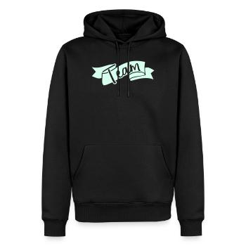 Team Ribbon Schriftzug - Männer Premium Bio Hoodie - Schwarz - Vorne - Nico (187cm)