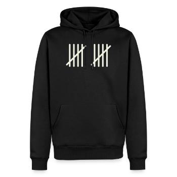 10 coups - Sweat à capuche Premium bio Homme - noir - Devant - Nico (187cm)