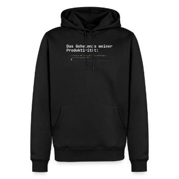 Programmierer Kaffee Geheimnis der Produktivität - Männer Premium Bio Hoodie - Schwarz - Vorne - Nico (187cm)