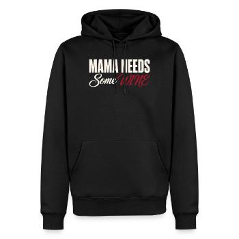 Mama braucht Wein - Lustiges Wein T-Shirt - Männer Premium Bio Hoodie - Schwarz - Vorne - Nico (187cm)