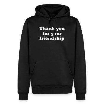 Danke für deine Freundschaft - Männer Premium Bio Hoodie - Schwarz - Vorne - Nico (187cm)