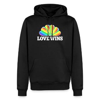 Love Wins - Rainbow Statement Design - Sweat à capuche Premium bio Homme - noir - Devant - Nico (187cm)