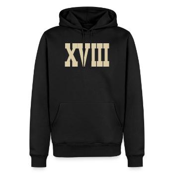 Roman numerals - Men’s Premium Organic Hoodie - black - Front - Nico (187cm)