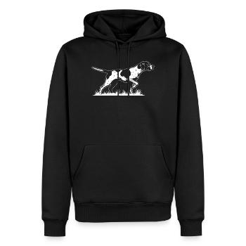English Pointer On Point - Chien de chasse Oiseau Chien - Sweat à capuche Premium bio Homme - noir - Devant - Nico (187cm)