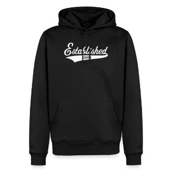Established 2006 (year of birth, birthday / White) - Men’s Premium Organic Hoodie - black - Front - Nico (187cm)