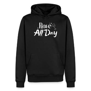 Rosé all day - Men’s Premium Organic Hoodie - black - Front - Nico (187cm)