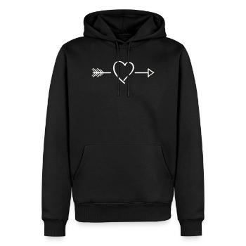 Heart Arrow Line Art - Men’s Premium Organic Hoodie - black - Front - Nico (187cm)