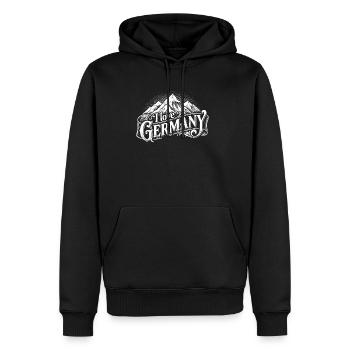 I love Germany, logo white - Men’s Premium Organic Hoodie - black - Front - Nico (187cm)