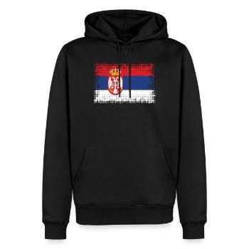 Country Serbia - Men’s Premium Organic Hoodie - black - Front - Nico (187cm)