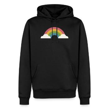 Rainbow and clouds - Men’s Premium Organic Hoodie - black - Front - Nico (187cm)