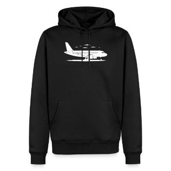 Airplane Sketch - Men’s Premium Organic Hoodie - black - Front - Nico (187cm)