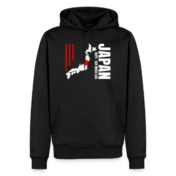 Emigrate to Japan - Men’s Premium Organic Hoodie - black - Front - Nico (187cm)