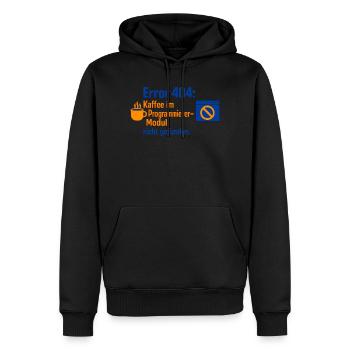 Error 404: Kaffee im Modul nicht gefunden - Männer Premium Bio Hoodie - Schwarz - Vorne - Nico (187cm)