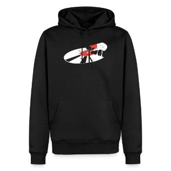 Vinyle - Sweat à capuche Premium bio Homme - noir - Devant - Nico (187cm)