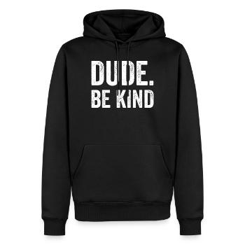 Journée de solidarité et de sensibilisation à l’E - Sweat à capuche Premium bio Homme - noir - Devant - Nico (187cm)