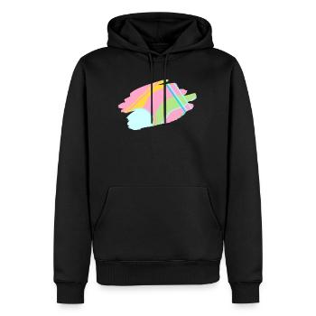 Pastell Abstrakt Design - Männer Premium Bio Hoodie - Schwarz - Vorne - Nico (187cm)