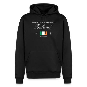 Coordonnées de la Chaussée des Géants Irlande du Nord Souvenir - Sweat à capuche Premium bio Homme - noir - Devant - Nico (187cm)