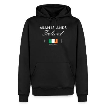 Îles Aran Coordonnées Irlande Souvenir de voyage - Sweat à capuche Premium bio Homme - noir - Devant - Nico (187cm)