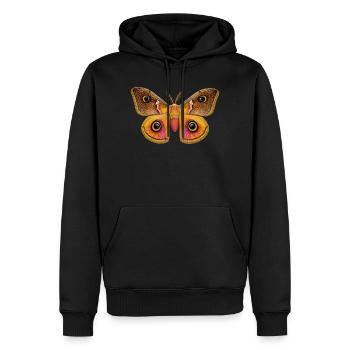 Empereur Papillon Saturnia pavonia - Sweat à capuche Premium bio Homme - noir - Devant - Nico (187cm)