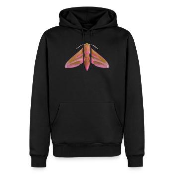 Papillon éléphant Deilephila elpenor - Sweat à capuche Premium bio Homme - noir - Devant - Nico (187cm)