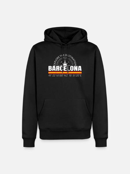 Barcelona - Männer Premium Bio Hoodie - Schwarz
