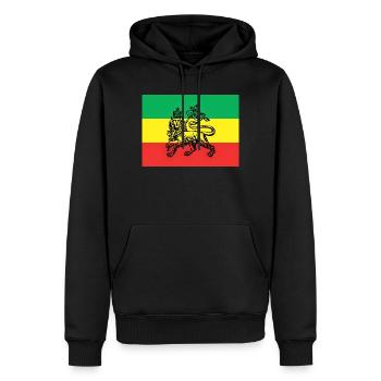 Haile Selassie I Jah Rastafari Rasta Reggae Racines - Sweat à capuche Premium bio Homme - noir - Devant - Nico (187cm)
