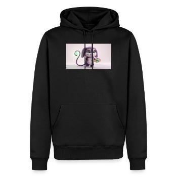 Cute Fluffy Creature Artist with Paint Palette and - Männer Premium Bio Hoodie - Schwarz - Vorne - Nico (187cm)