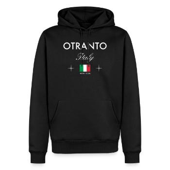 Otranto, Italie, coordonne le souvenir de voyage - Sweat à capuche Premium bio Homme - noir - Devant - Nico (187cm)