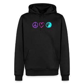 Peace love harmony - Männer Premium Bio Hoodie - Schwarz - Vorne - Nico (187cm)