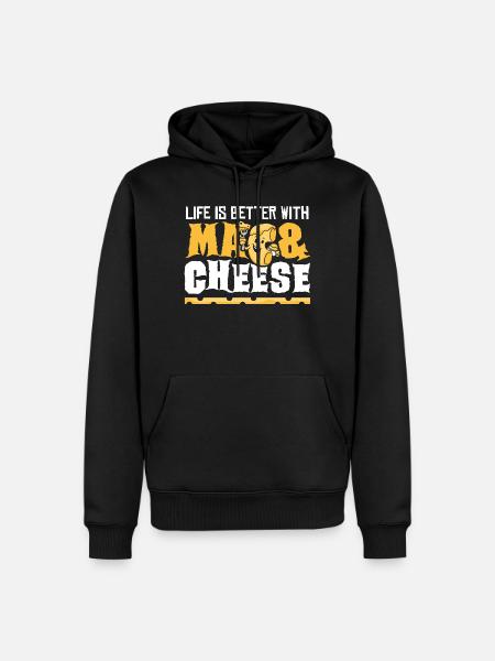 Makkaroni und Käse Mac and Cheese - Männer Premium Bio Hoodie - Schwarz
