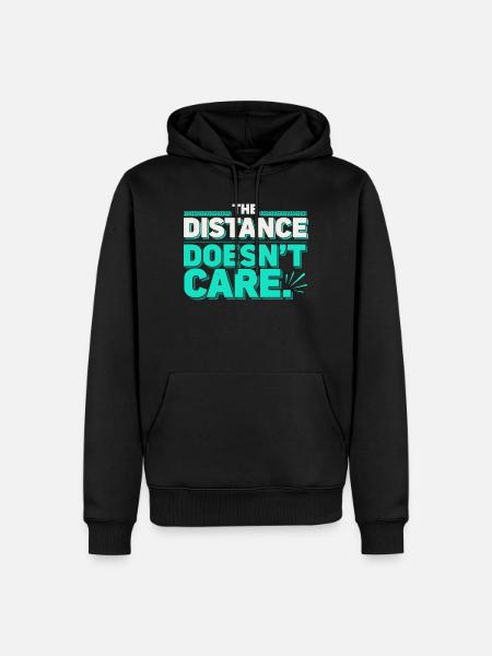 The Distance doesnt care - Männer Premium Bio Hoodie - Schwarz