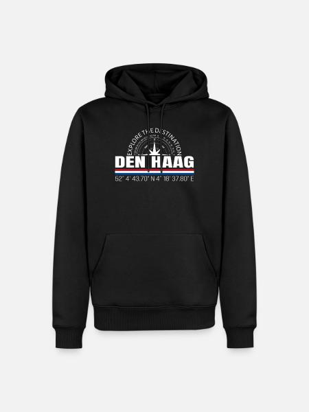 Den Haag - Männer Premium Bio Hoodie - Schwarz