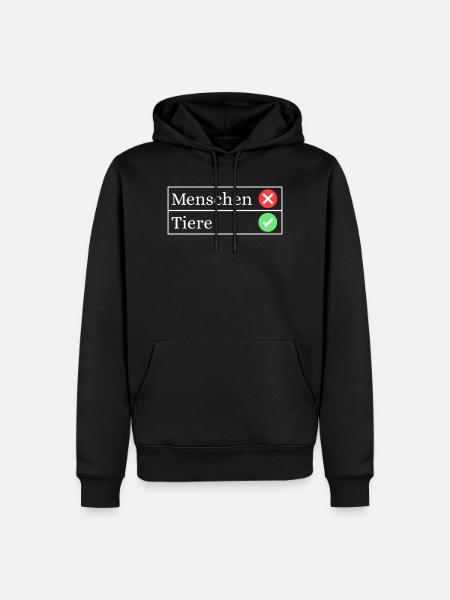 Tierliebhaber Tierfan Statement Tierfreunde - Männer Premium Bio Hoodie - Schwarz