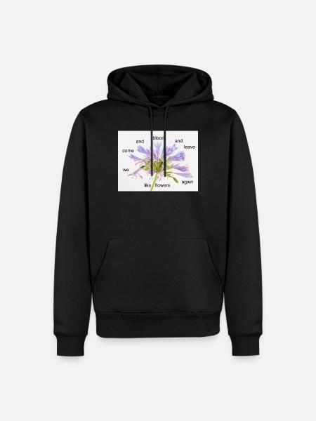 Zyklus der Blüte – Blumenpoem - Männer Premium Bio Hoodie - Schwarz