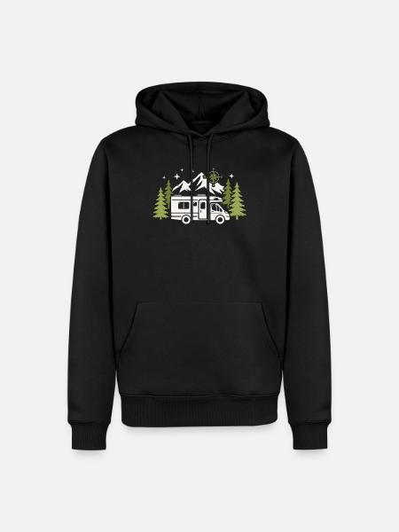 Camper Camping Wohnmobil Campen - Männer Premium Bio Hoodie - Schwarz