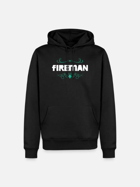 Feuerwehrheld Ornament - Männer Premium Bio Hoodie - Schwarz