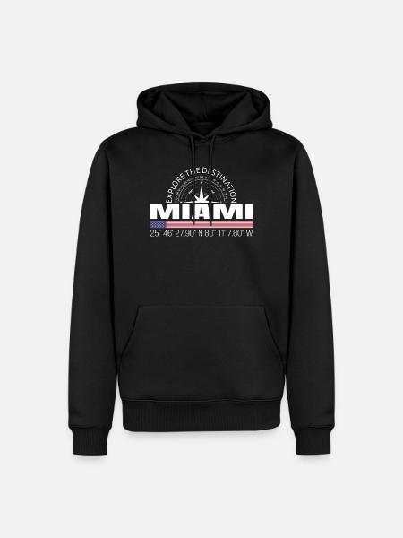 Miami - Männer Premium Bio Hoodie - Schwarz