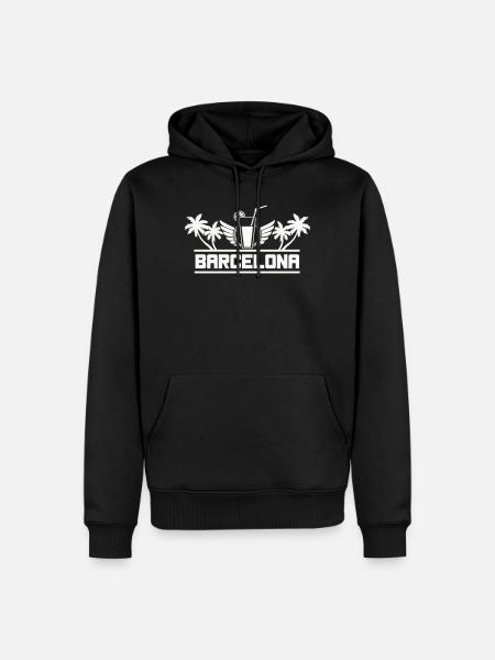 barcelona- - Männer Premium Bio Hoodie - Schwarz