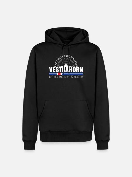 Vestrahorn - Männer Premium Bio Hoodie - Schwarz