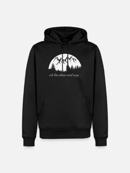 Wandern, ich bin dann mal weg - Männer Premium Bio Hoodie - Schwarz