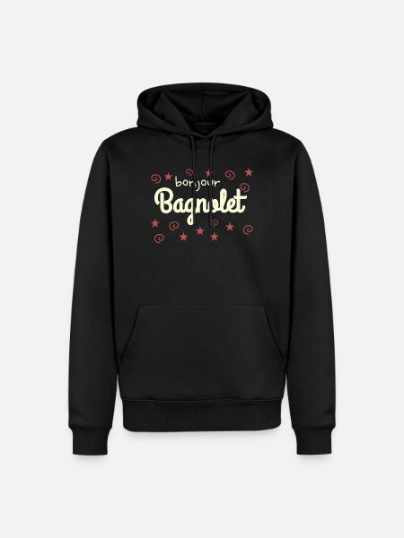 frankreich bagnolet bonjour - Männer Premium Bio Hoodie - Schwarz